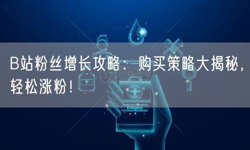 B站粉丝增长攻略：购买策略大揭秘，轻松涨粉！