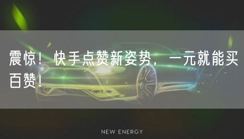 震惊！快手点赞新姿势，一元就能买百赞！