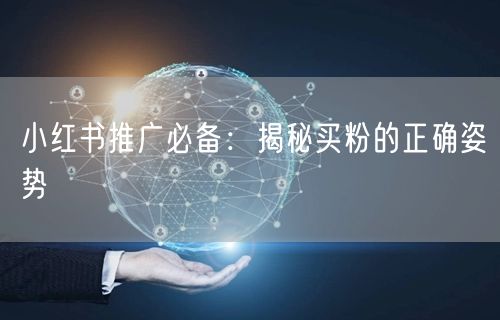 小红书推广必备：揭秘买粉的正确姿势