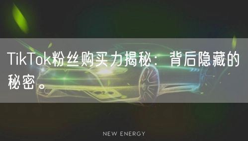 TikTok粉丝购买力揭秘：背后隐藏的秘密。