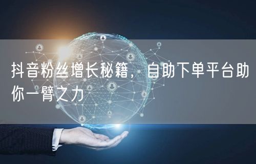 抖音粉丝增长秘籍，自助下单平台助你一臂之力
