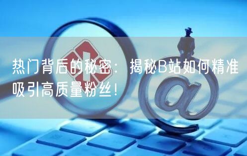 热门背后的秘密：揭秘B站如何精准吸引高质量粉丝！