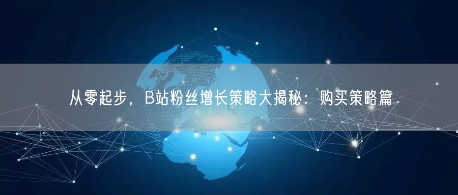 从零起步，B站粉丝增长策略大揭秘：购买策略篇