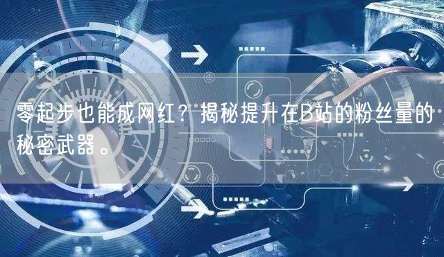 零起步也能成网红？揭秘提升在B站的粉丝量的秘密武器。