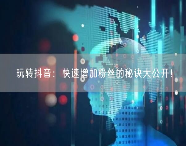 玩转抖音：快速增加粉丝的秘诀大公开！