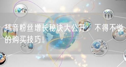 抖音粉丝增长秘诀大公开：不得不说的购买技巧！