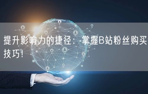 提升影响力的捷径：掌握B站粉丝购买技巧！