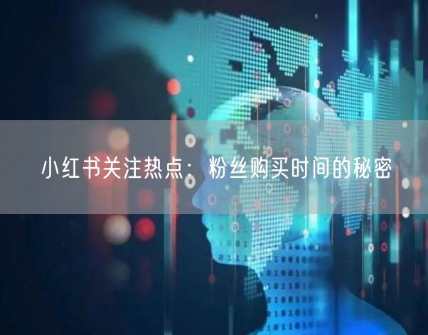 小红书关注热点：粉丝购买时间的秘密