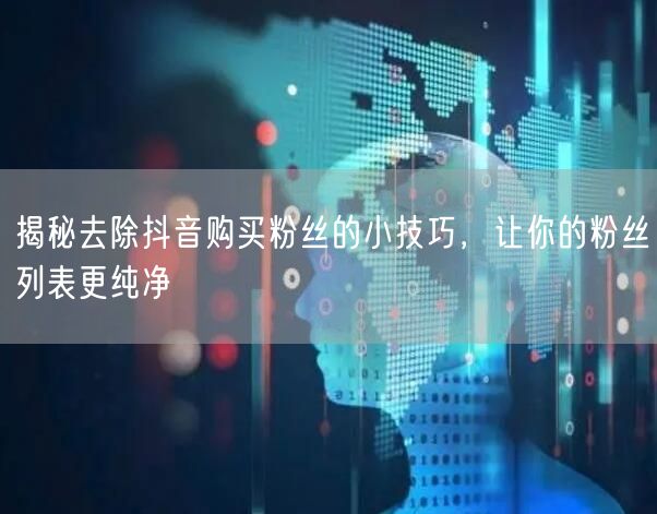 揭秘去除抖音购买粉丝的小技巧，让你的粉丝列表更纯净