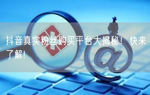 抖音真实粉丝购买平台大揭秘！快来了解!