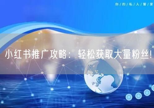 小红书推广攻略：轻松获取大量粉丝!