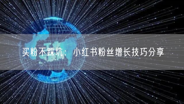 买粉不踩坑：小红书粉丝增长技巧分享