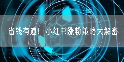 省钱有道！小红书涨粉策略大解密