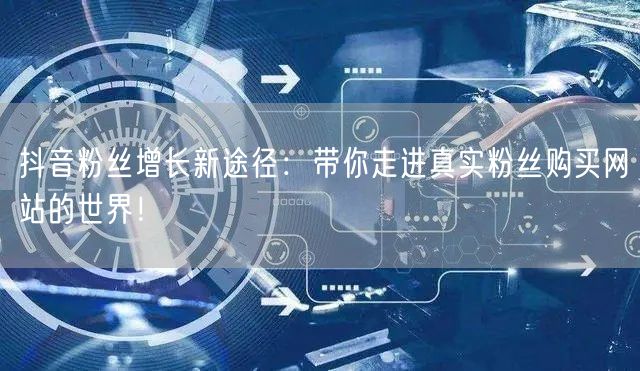抖音粉丝增长新途径：带你走进真实粉丝购买网站的世界！