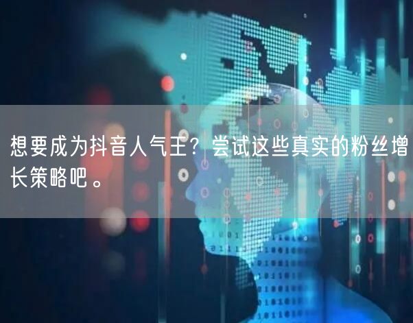 想要成为抖音人气王？尝试这些真实的粉丝增长策略吧。