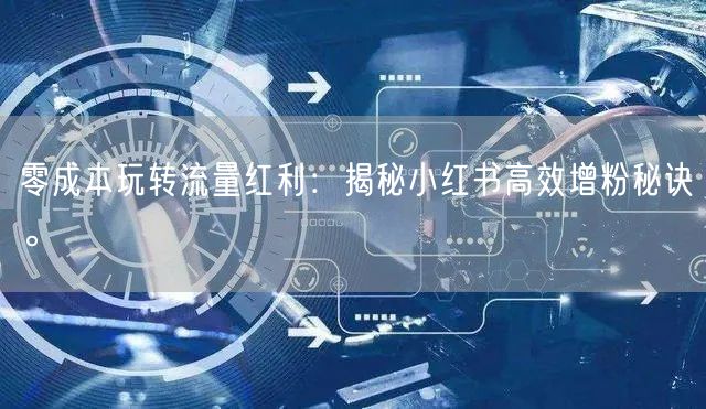 零成本玩转流量红利：揭秘小红书高效增粉秘诀。