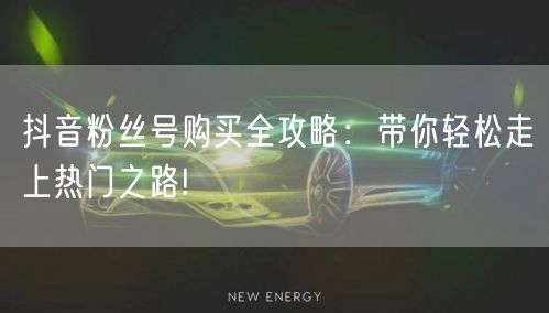 抖音粉丝号购买全攻略：带你轻松走上热门之路!