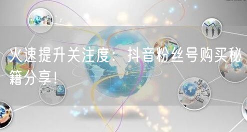 火速提升关注度：抖音粉丝号购买秘籍分享！
