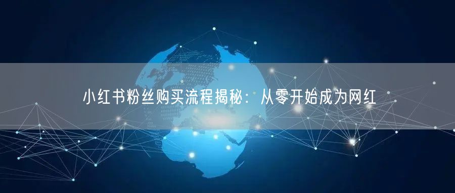 小红书粉丝购买流程揭秘：从零开始成为网红