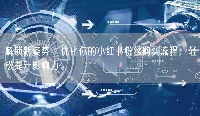 解锁新姿势！优化你的小红书粉丝购买流程，轻松提升影响力。
