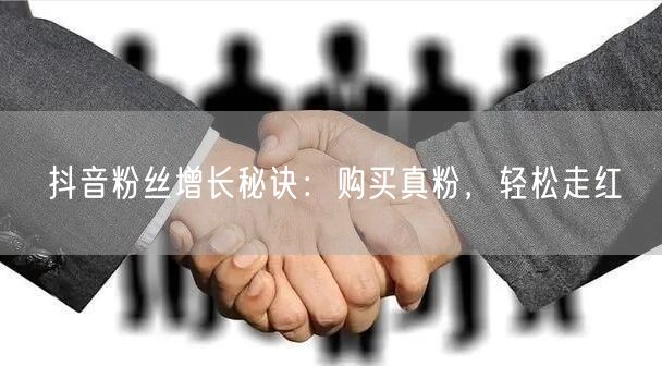 抖音粉丝增长秘诀：购买真粉，轻松走红