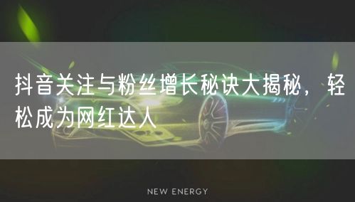 抖音关注与粉丝增长秘诀大揭秘，轻松成为网红达人