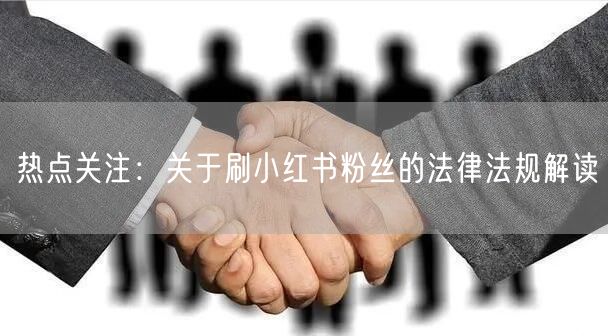 热点关注：关于刷小红书粉丝的法律法规解读