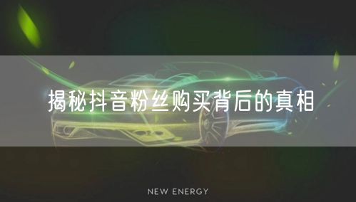 揭秘抖音粉丝购买背后的真相