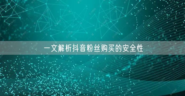 一文解析抖音粉丝购买的安全性