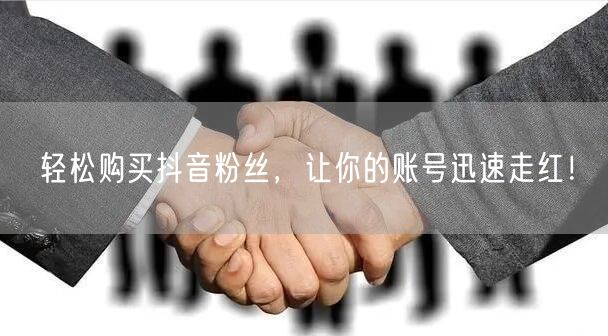 轻松购买抖音粉丝，让你的账号迅速走红！