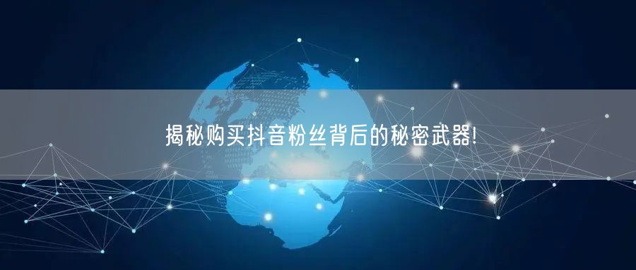 揭秘购买抖音粉丝背后的秘密武器!