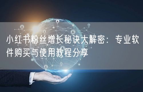 小红书粉丝增长秘诀大解密：专业软件购买与使用教程分享