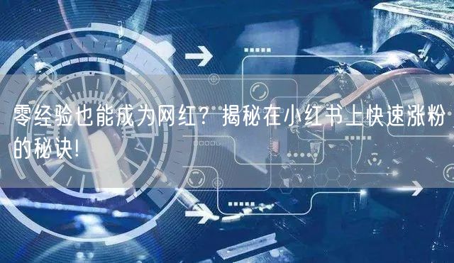 零经验也能成为网红？揭秘在小红书上快速涨粉的秘诀!