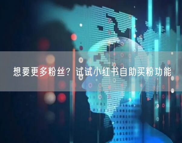 想要更多粉丝？试试小红书自助买粉功能