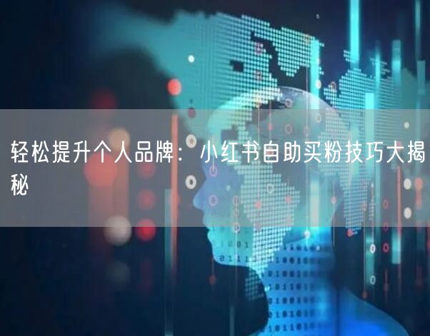 轻松提升个人品牌：小红书自助买粉技巧大揭秘