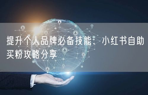 提升个人品牌必备技能：小红书自助买粉攻略分享