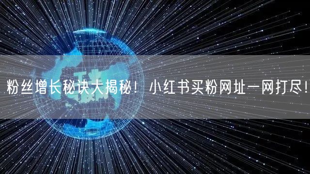 粉丝增长秘诀大揭秘！小红书买粉网址一网打尽！