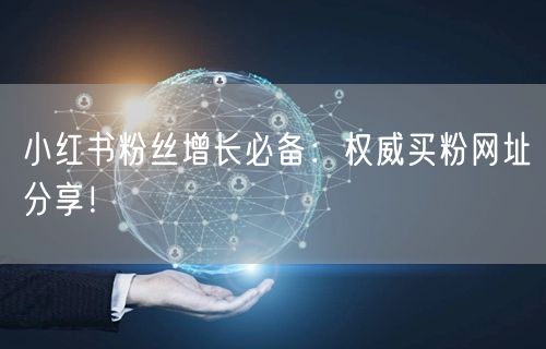 小红书粉丝增长必备：权威买粉网址分享！