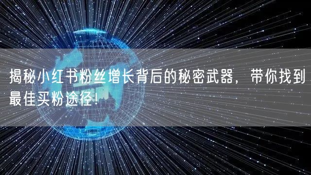 揭秘小红书粉丝增长背后的秘密武器，带你找到最佳买粉途径！
