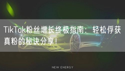 TikTok粉丝增长终极指南：轻松俘获真粉的秘诀分享！